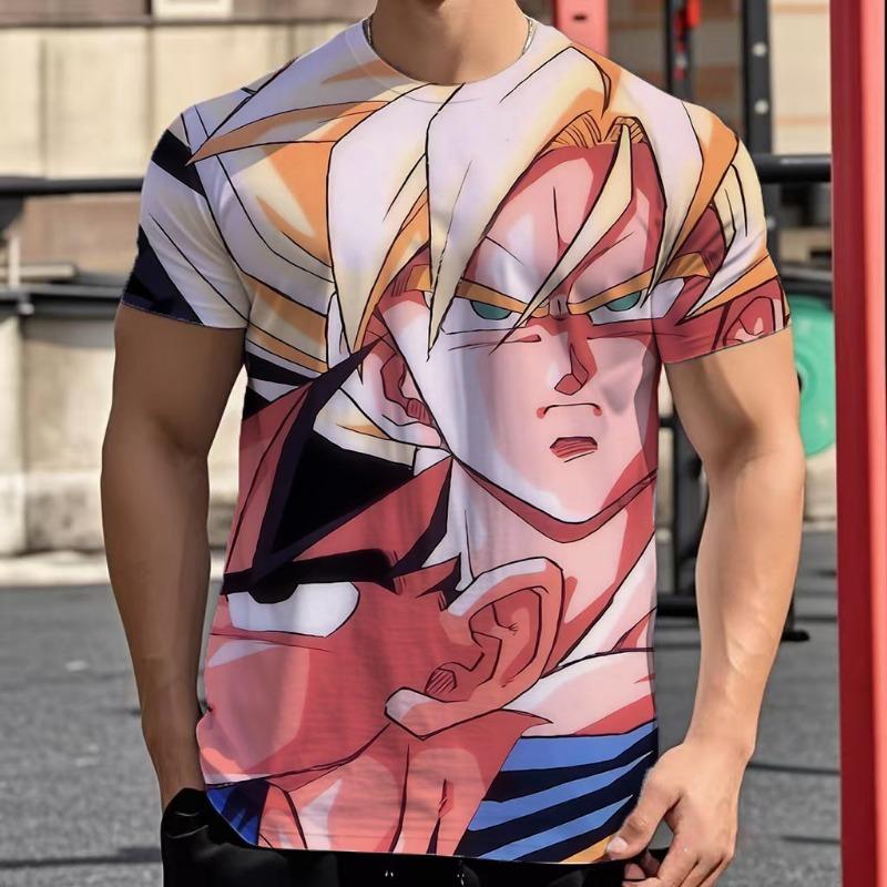 2026 Летняя Ретро Футболка Dragon Ball для Фитнеса Мужская Оверсайз 3D Печать Короткий Рукав Семейная Унисекс Детская Спортивная Футболка