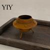 Indoor Window Sill Pot Metal UFO Planter, Retro Rusty Alien Spaceship Plant Pot, Novelty Countertop Display Container for Succulents And Plants, Home