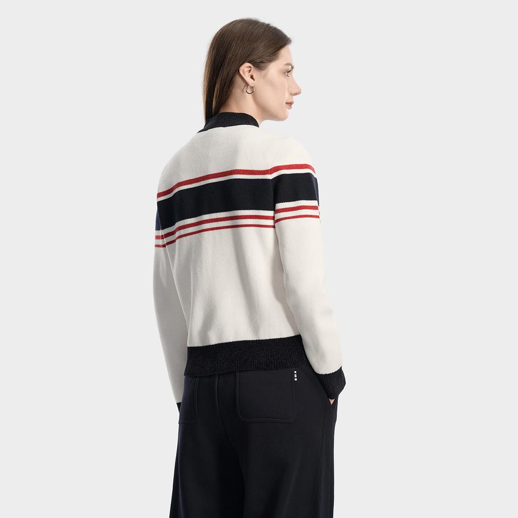 Fila Классический модный кардиган-свитер женский, простой, в полоску, модный, удобный, повседневный, универсальный, теплый, вязаный, верхняя одежда F11W618404FWT