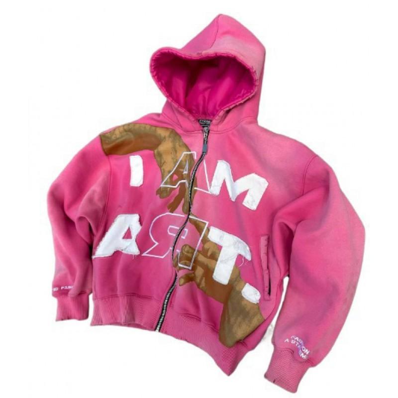 Womens Loose Fit Hoodie Y2K Streetwear Colorful Letter Print Zip Up Sweatshirt