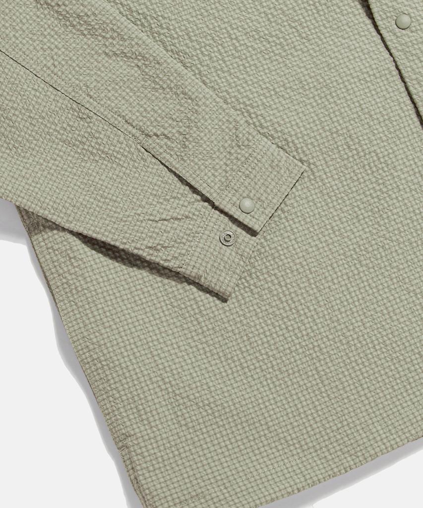 ESPIONAGE Grid Seersucker Outer Shirt Beige