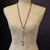 Vintage Gothic Cross Necklace Alloy Necklace Glass Heart Pendant Punk Style Necklace