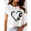 Western Style New Fashion Casual Loose Print Cotton T-shirt Top Loose Printed T-shirt Top