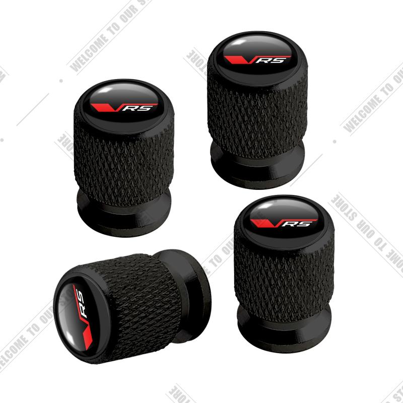 AGC1 Car CNC Aluminum VRS Emblem For Skoda Kodiaq Yeti Fabia Roomster Octavia Sport Line 4pcs Tire Valve Air Port Stem Cover Caps