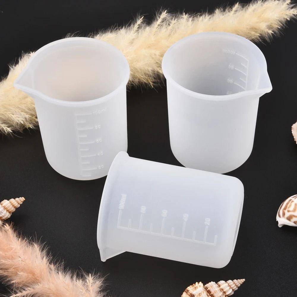 5PCS Reusable Epoxy Resin DIY Cups Mix Cup Graduated Cup DIY Silicone Measuring Cup Jewelry Making