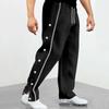 Sports Row Button Men's Casual Trousers Spring and Autumn Models Loose Straight Drawstring Large Size Trousers Men