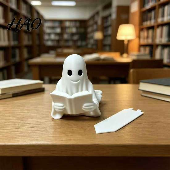 Novelty Reading Gifts Ghost Book Bookmark, 3D Printed Halloween Page Marker, Decorative Clips Lightweight PLA Clip for Students And Office Supplies