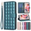 Luxury Embossed Grid Wallet Case for Samsung iPhone Xiaomi Redmi OPPO Honor  PU Leather Magnetic Flip Case