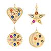 New Unique 18k Gold Zircon Charms Pendant Jewelry Copper Inlaid CZ Heart Star Moon Eyes Necklace Pendant Accessories DIY Jewelry