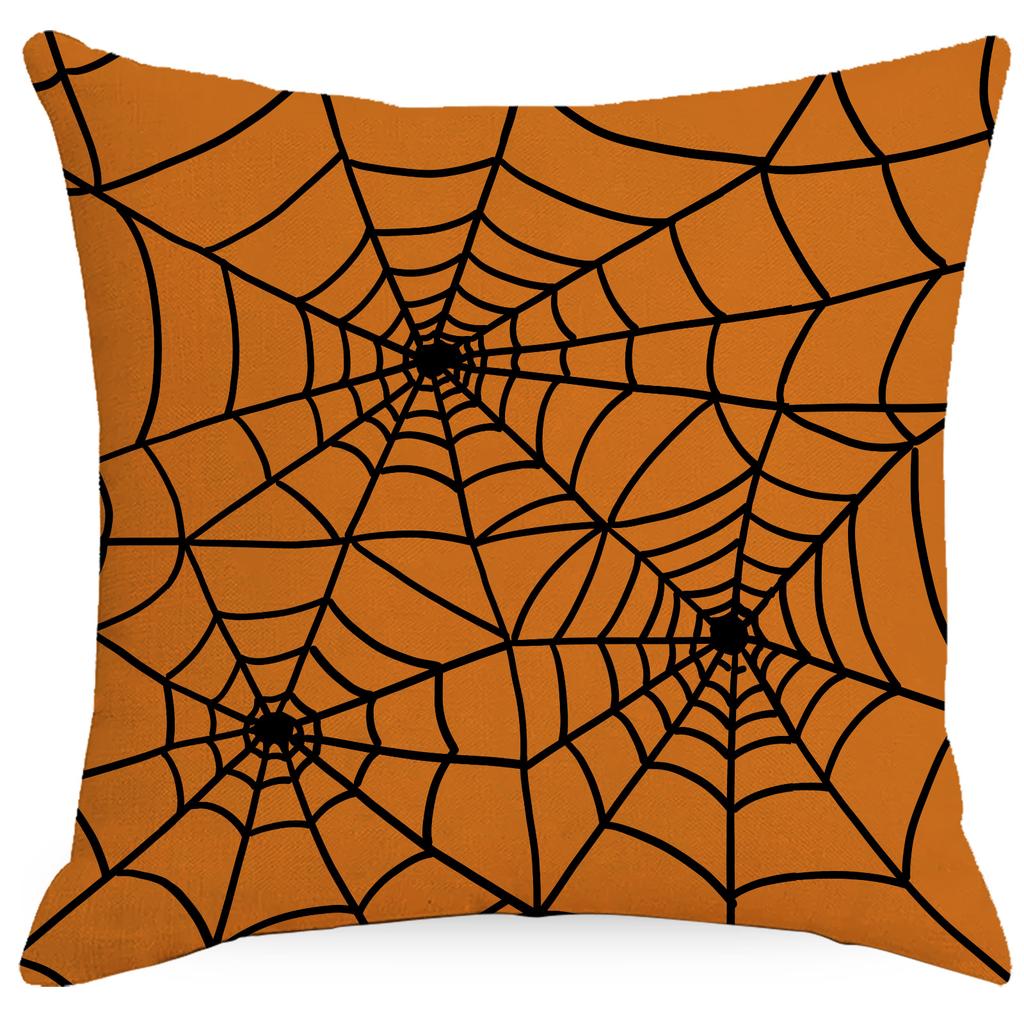 New Halloween Decoration Home Flax Pillow Cover Funny Pumpkin Head Sofa Pillow Cover