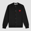 Japanese Kawakubo Couple's Red Heart Wool Cardigan Sweater