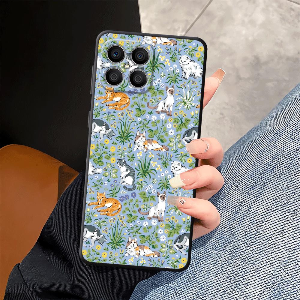 Чехол для Honor X5b 200 400 Lite X9a X8 90 X6 70 X7 Magic5Lite 8X Funda Чехол для телефона Мультяшные Цветы Животные