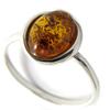Серебряное кольцо 'Inspiration' с янтарем (родием)