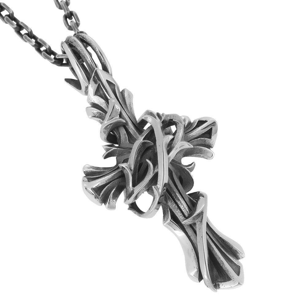 [M's Collection] Special Edition Bramble Cross Pendant Top (No Chain) Men's Sterling Silver 925 Necklace