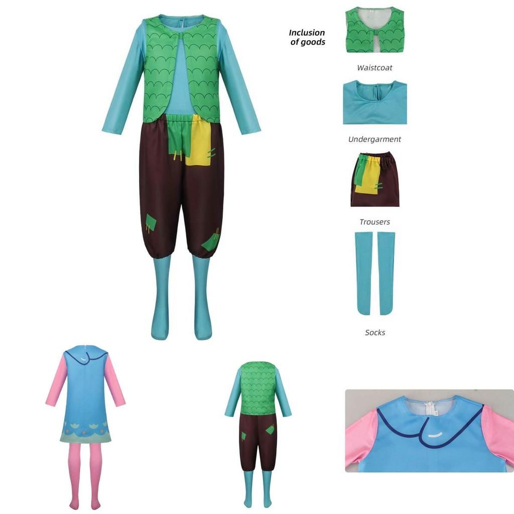 Милый фэнтезийный костюм для косплея тролля Поппи, платье, аниме, Хэллоуин, сценический наряд