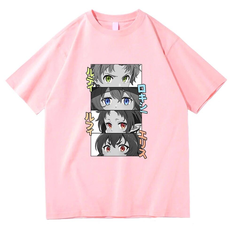 Футболка Mushoku Tensei унисекс Harajuku Graphic Kawaii Rudeus Sylphiette футболка унисекс аниме Unisexga мультфильм повседневные хлопковые футболки унисекс