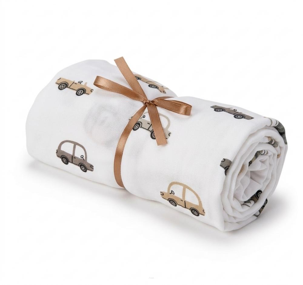 Muslin fitted sheet for crib 120*60 (cars)