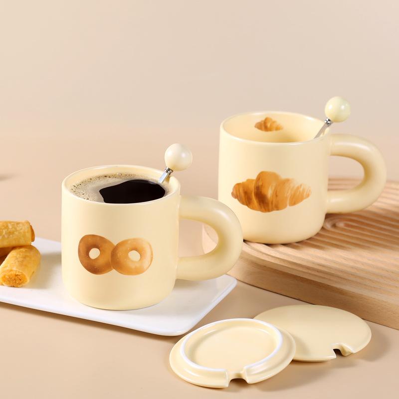 Керамическая Кружка для Хлеба Милая Чашка для Молока Чашка для Молока Общежитие Чашка для Питьевой Воды Кружка Высокий Внешний Вид