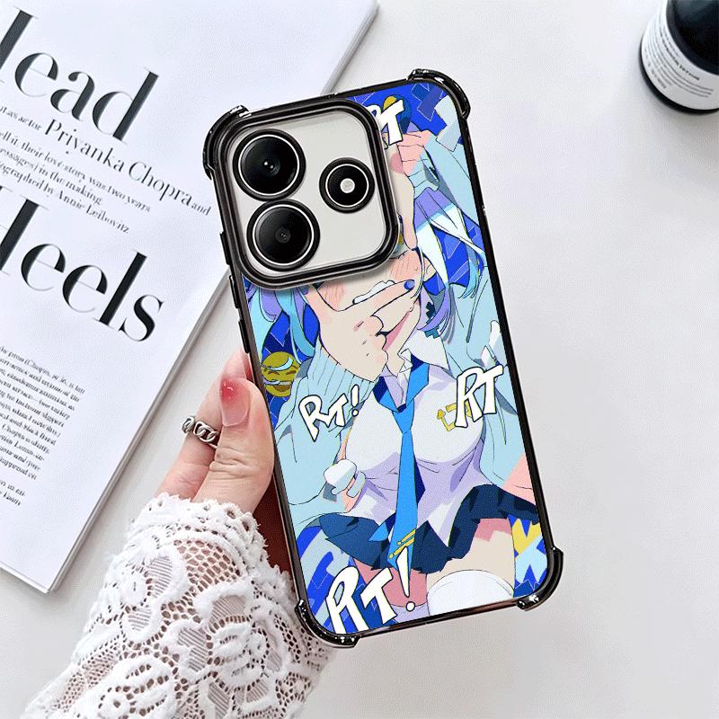 Аниме Кавайная Девушка Ins Стиль Покрытие Чехол для Телефона Для Xiaomi Redmi Note 14 15 Pro Plus 13 12 11 11S 11T 10 9S 9 5G Защита от Падения Airbag