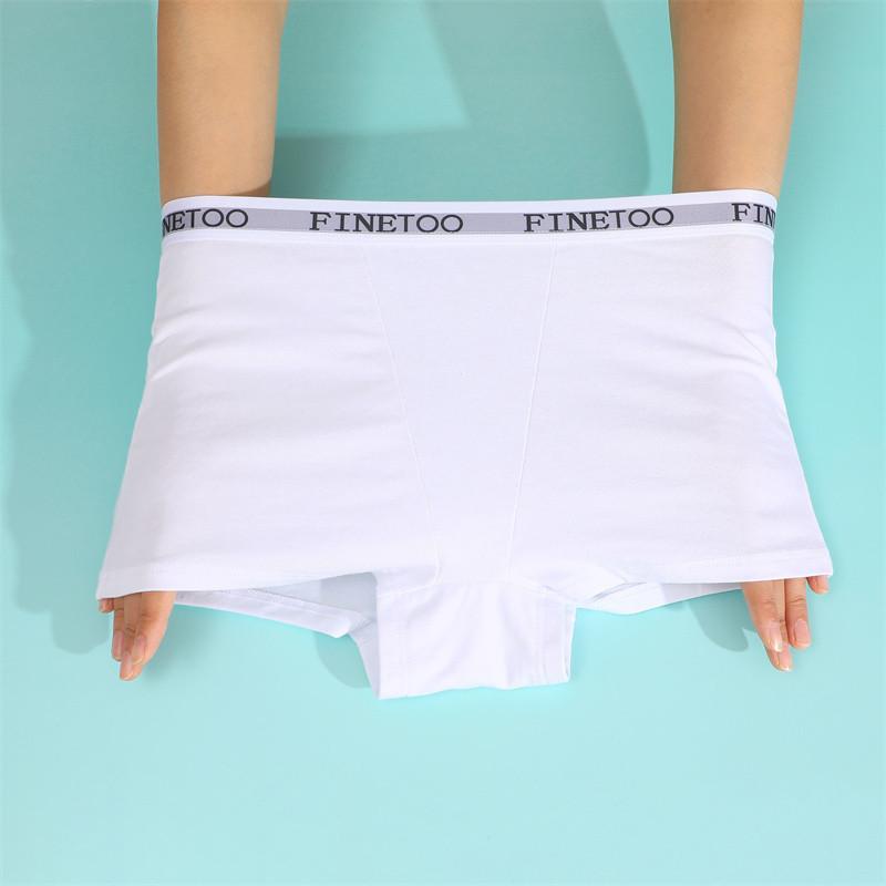 FINETOO Хлопковые трусики для женщин, трусы-боксеры с высокой талией, удобные трусы, женские трусы