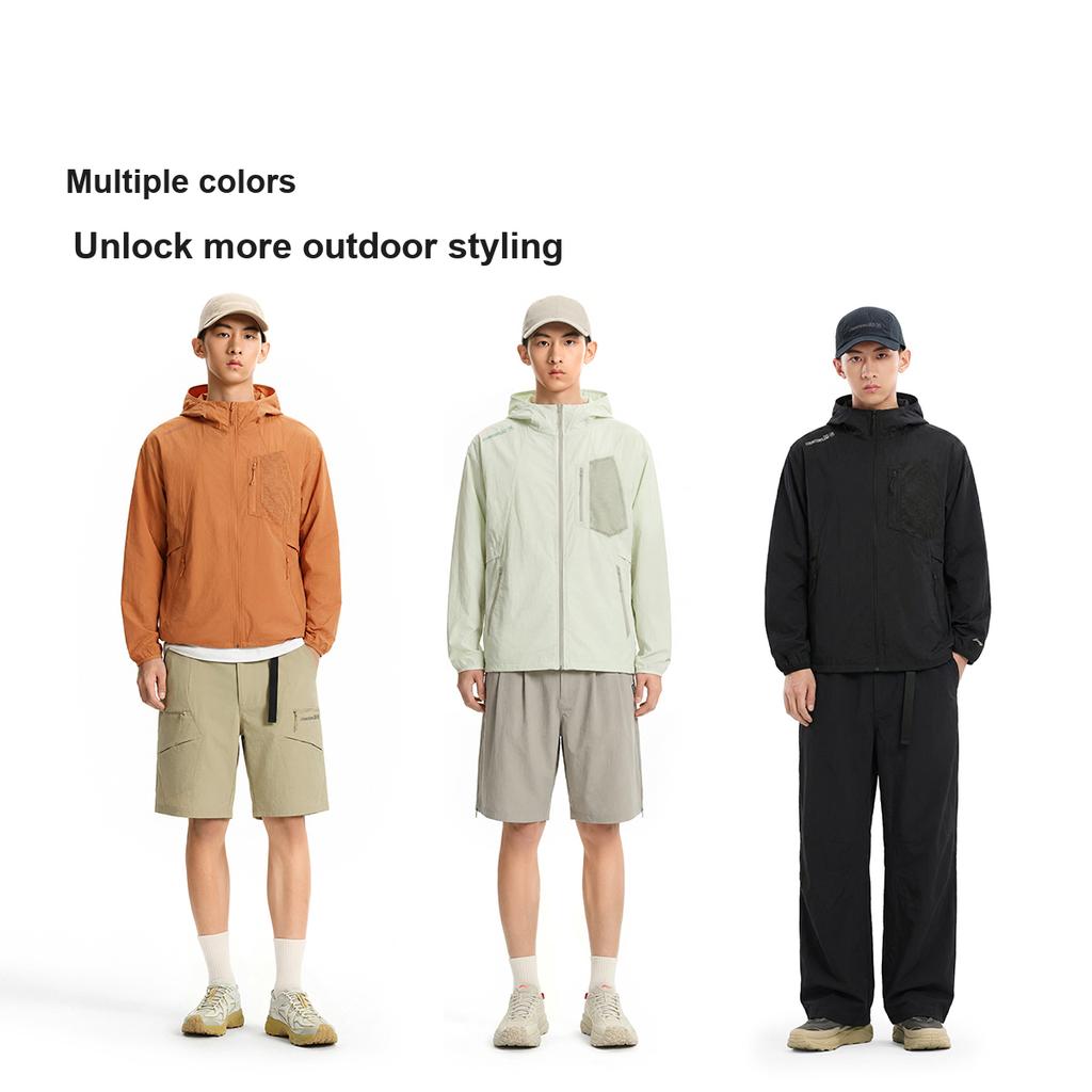 Li Ning Outdoor CF Водонепроницаемая Легкая Охлаждающая Защита от Солнца UPF 50+ Куртка Мужские куртки Янтарно-Коричневый AFDW207-1