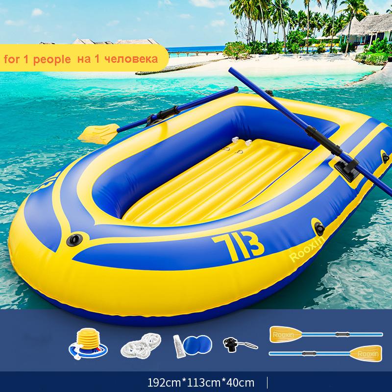 WTEMPO Inflatable Boat for Fishing Water Sport Leisure Airboat Folding Hovercraft Thick Rubber Boat Marine Sea Fishing Dinghy