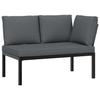 VidaXL Garden Lounge Set 2 Pcs with Cushions Black Aluminium, Garden Sofa Set, Patio Sofa Set, 3283684