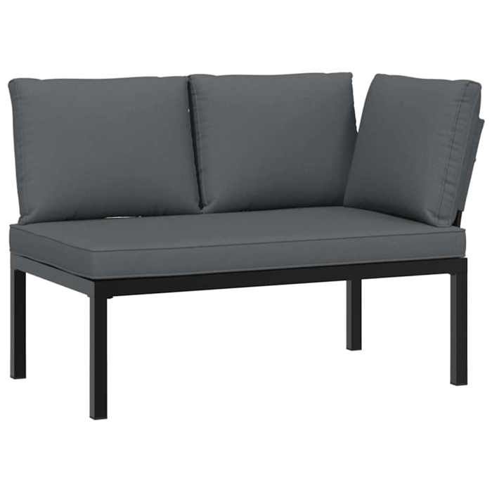 VidaXL Garden Lounge Set 2 Pcs with Cushions Black Aluminium, Garden Sofa Set, Patio Sofa Set, 3283684