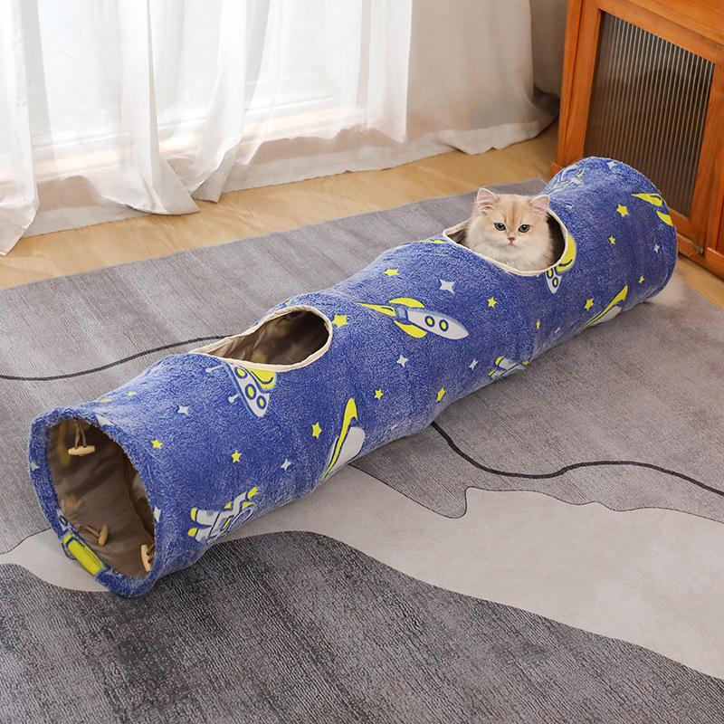 Luminous Foldable Cat Tunnel and Peek-a-Boo Self-Play Bed