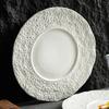 Stone Pattern Flat Plate Ceramic Steak Plate Sushi Dish Dessert Cake Dish Serving Plate White Artistic Conception Tableware