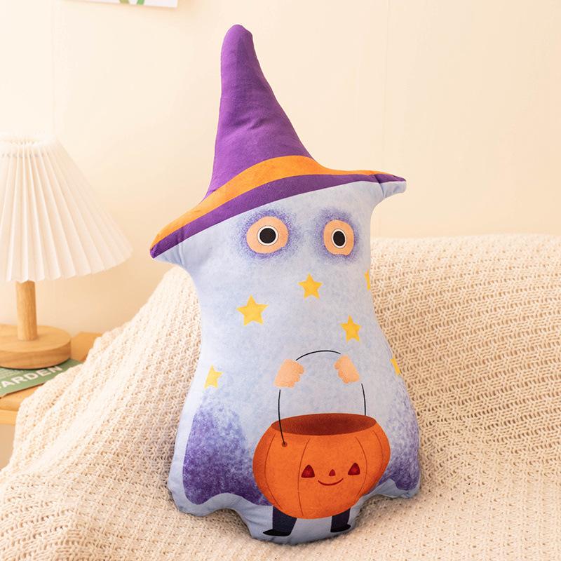Cartoon Spoof Halloween Pumpkin Bat Zombie Doll Pillow Illuminated Holiday Decoration Plush Toy