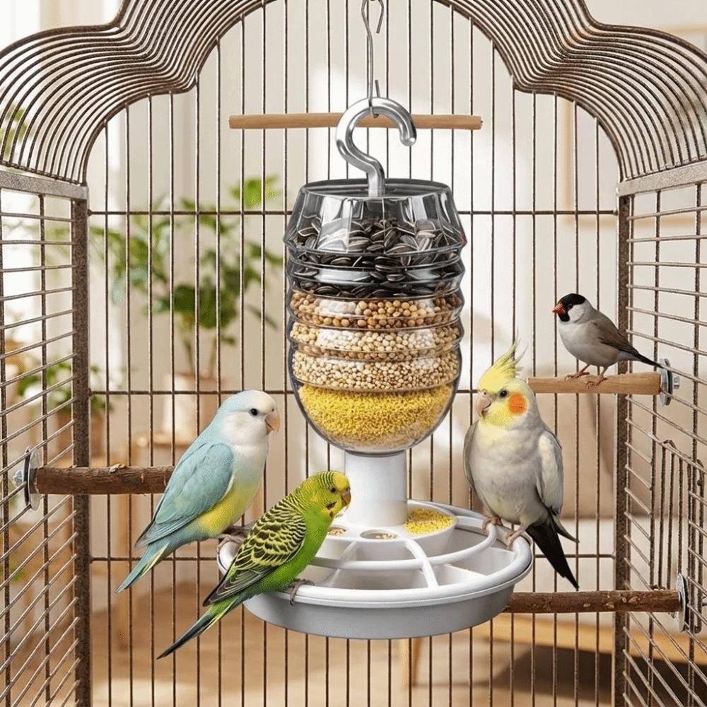 Transparent Hanging Bird Feeder Splash-proof Automatic Bird Feeder  Cage Accessories