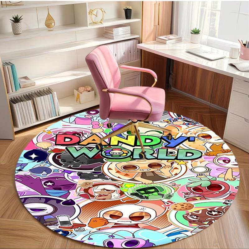 Dandy's World Print Round Rug, Washable Floor Carpet, For Entryway Dorm Laundry Room Office Study, Home Decor Birthday Christmas Gift