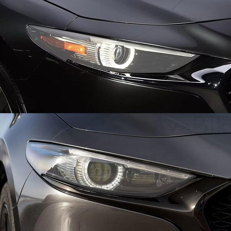 PPF 2 Pcs Car Headlight Protective Film Headlamp Restoration Transparent Black TPU Sticker for Mazda 3 BP - Accessories