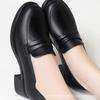 Loafers Women's Long Standing Is Not Tired, High Heels Women's Shoes Soft Sole Comfortable Work Single Shoes Small Leather Shoes Black Work Shoes
