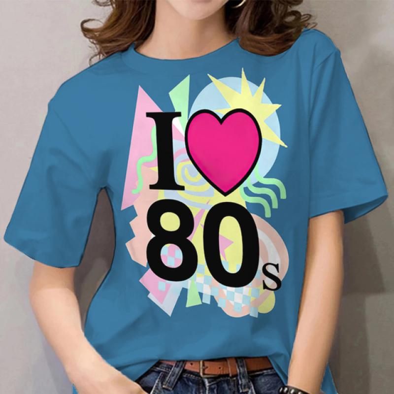 Funny T Shirt For Women Fashion O-neck Ladies Clothes Top 80's Graffiti Street Women's T-shirt Casual Summer Female Tee Shirt