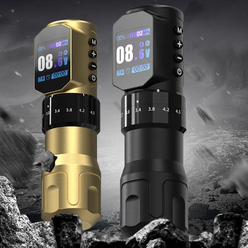Беспроводная тату-машинка с регулируемым ходом и цветным экраном, емкость 2000 мАч