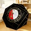 Feyenoord Rotterdam Flames And Water Automatic Folding Umbrella - 8-Rib Travel Umbrella with Auto Portable Case, Ideal Gift for Birthdays