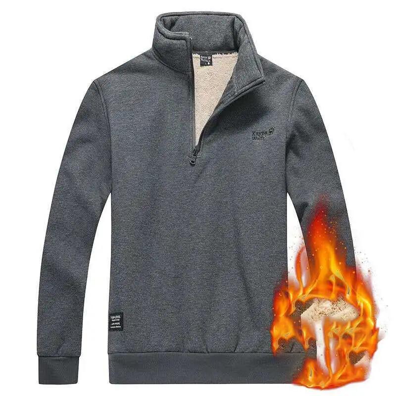 Мужская осенне-зимняя толстовка большого размера с круглым вырезом из бархата