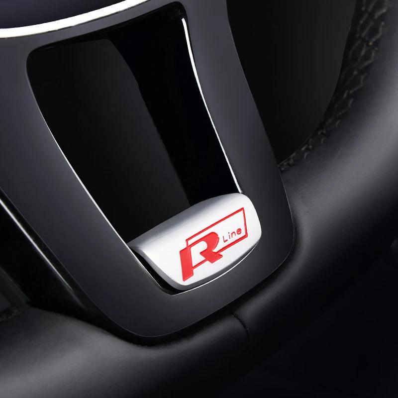EPYFH1 VW 2026 Hot 3D Metal R R line GTI Badge Steeling Wheel Cover Stickers Car Styling For VW Golf GTI Sportsvan Sagitar Magotan B8 T