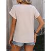 Summer Women's T-Shirt Solid Color Waffle Twist Loose Short Sleeve T-Shirt