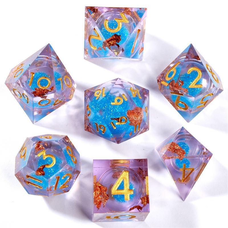 Игральные кости Liquid Core Quicksand Resin DND, игральные кости Sharp Edge Dungeons and Dragons Polyhedron для ролевых игр RPG Explorer Magic