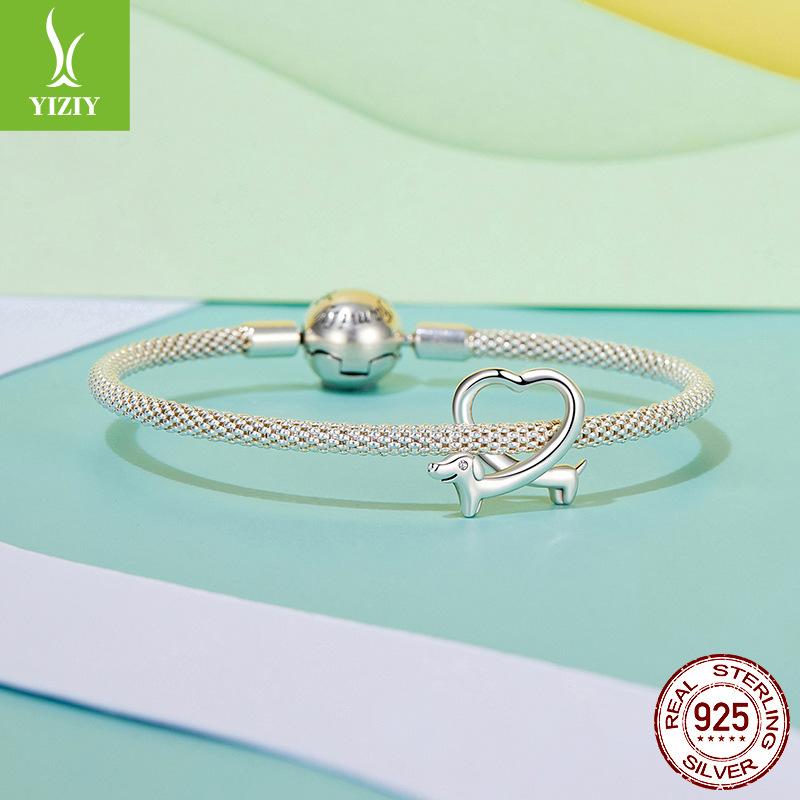 Love Dachshund String Beads S925 Silver Children'S Fun Creative Diy Bracelet Accessories