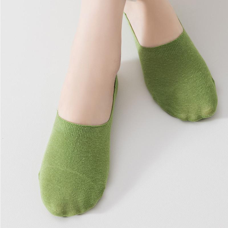 5 Pairs Women's Invisible Cotton Socks Summer Thin Shallow Pop-socks Breathable Sweat Absorbent Mesh Spring Boat Socks