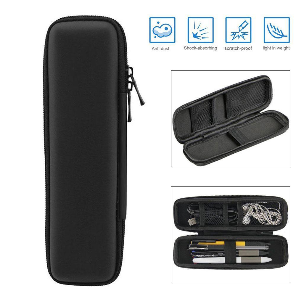 Black Makeup Box Earphone Pouch EVA Hard Shell Storage Bag Pen Case Pencil Holder Stationery Cover