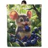 Cute Fruit Blueberry Blanket Soft Lightweight Cozy Flannel Throw Blanket for Bedroom Sofa Couch Bed Travel Office Home Decor
