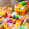 Kids' Pretend Play Kitchen Set: Cuttable Fruits, Vegetables & Pizza