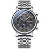 CHENXI MultiFunction Men's Quartz Watch True Triple-Eye Six-Hand Men's Watch Moon Phase Calendar Chronograph Men's Wristwatch