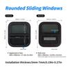 RV Window Trailer Window Waterproof Sealed Tinted Tempered Glass Pull Opening Rounded Corner with Clamp Ring for Camper Vehicle