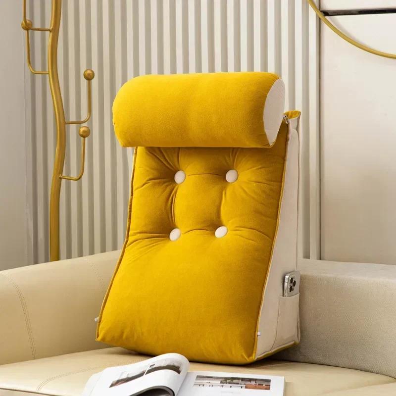 Comfort Triangular Reading Pillow Lumbar Support Cushion with Headrest Big Wedge Adult Backrest Lounge Sofa Cushion Bed Pillow